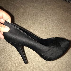 Black Satin Heels